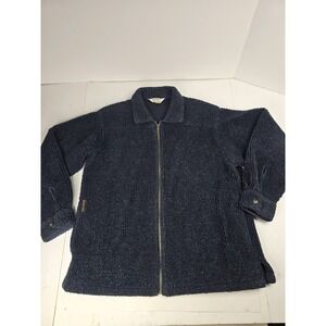 LL Bean Vtg Micro Supreme Full Zip Fleece Jacket Sweater L Large Freeport‎ Maine